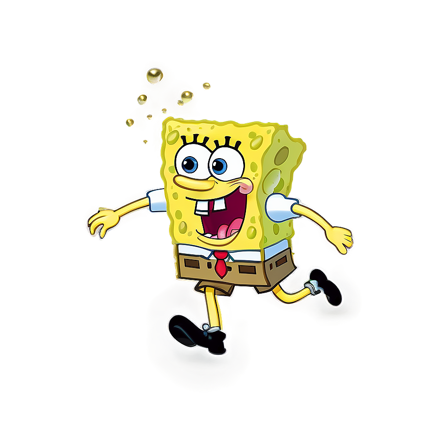 Spongebob Running Excitement Png Fkl98