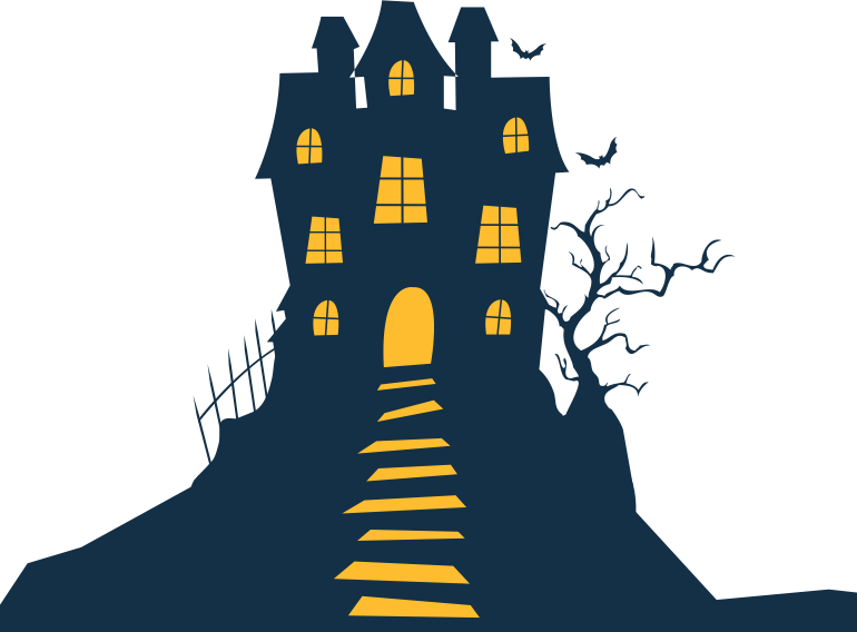 Spooky Haunted House Silhouette