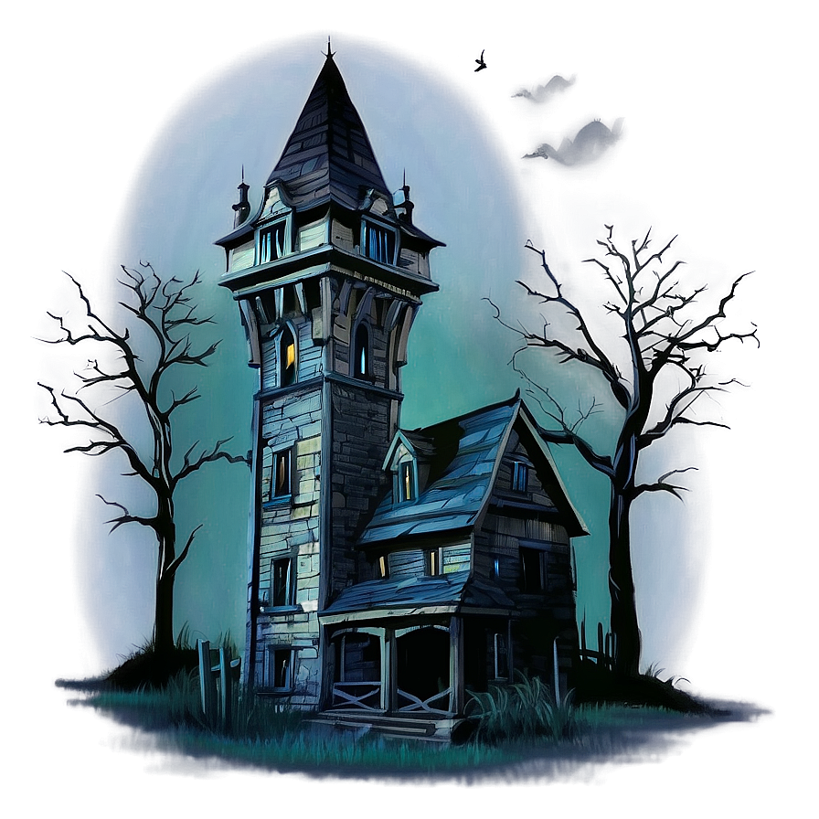 Spooky Haunted Tower Png Xff79