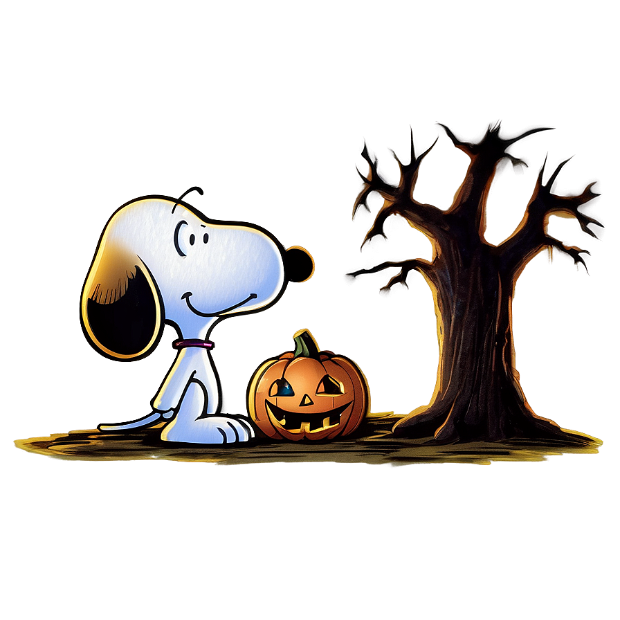 Spooky Night Snoopy Halloween Png 16