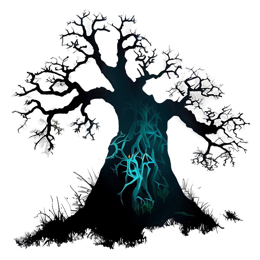 Spooky Oak Silhouette Png 06262024