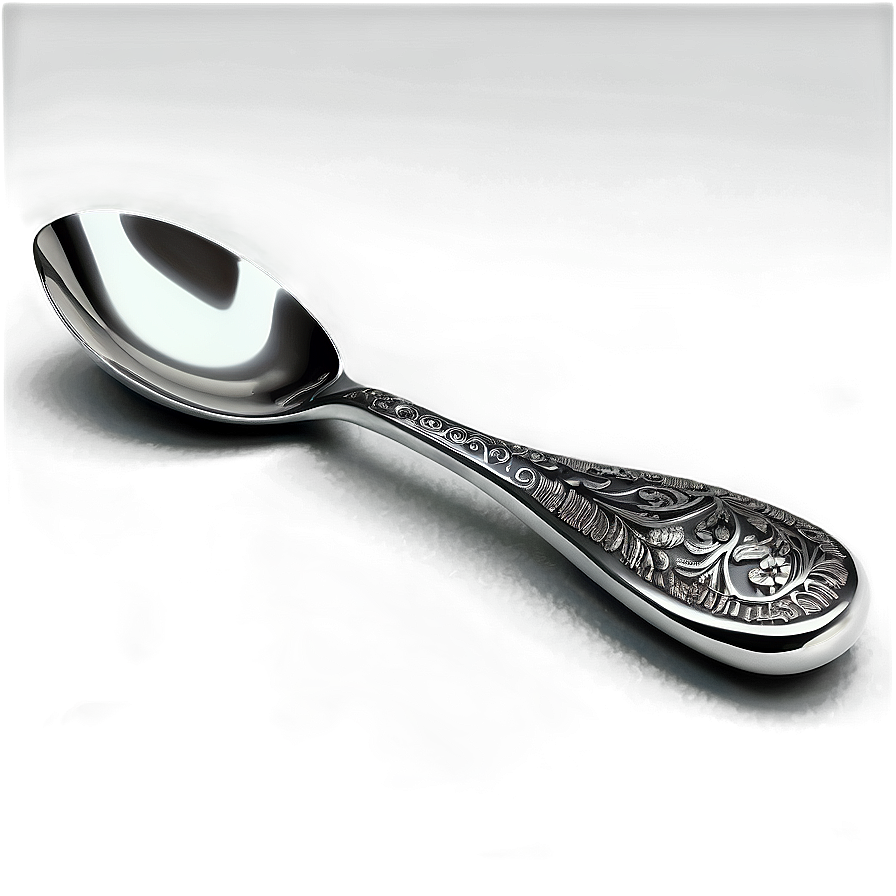 Spoon With Decorative Handle Png Rtv