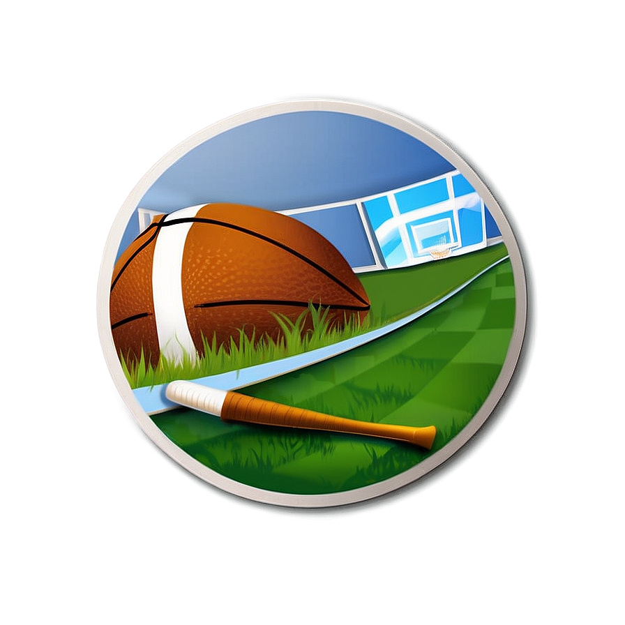 Sports Theme Round Sticker Png 06282024