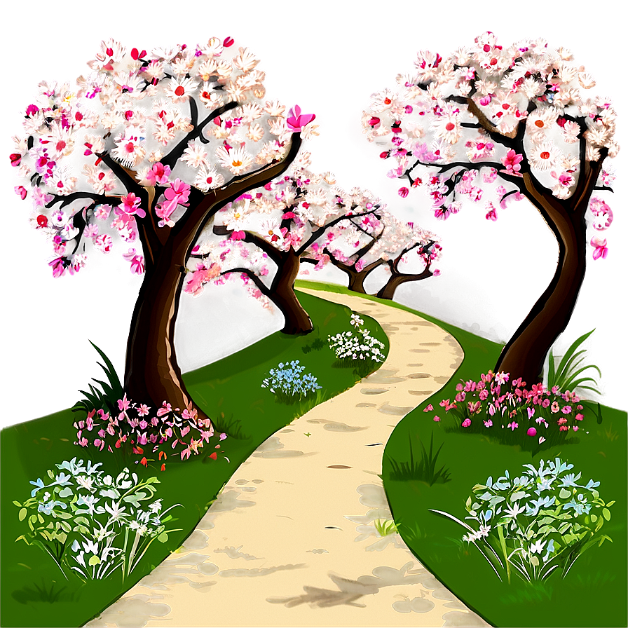 Spring Blossom Pathway Png Jyf4