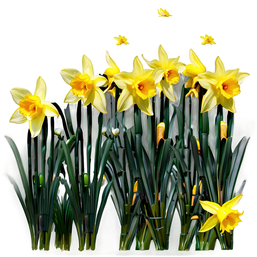 Spring Daffodils Field Png 31