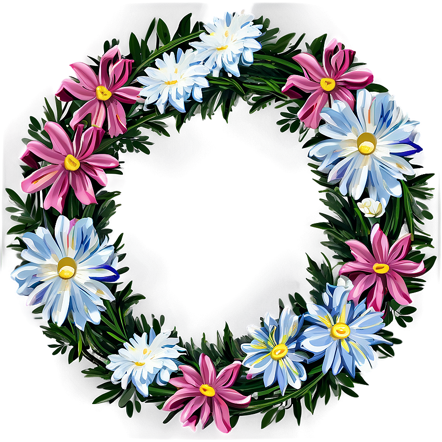 Spring Floral Wreath Png Chx1