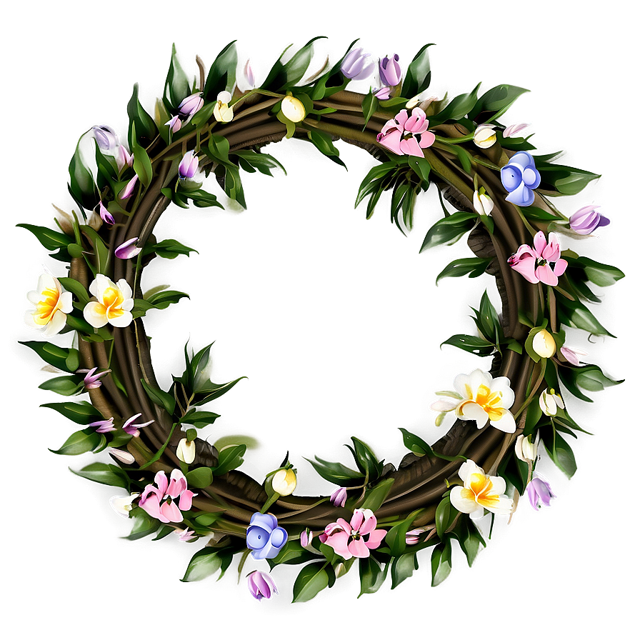 Spring Floral Wreath Png Sht