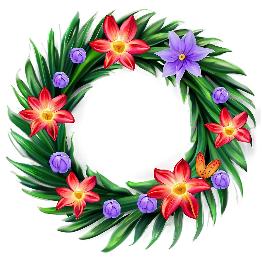 Spring Flower Wreath Png 05242024