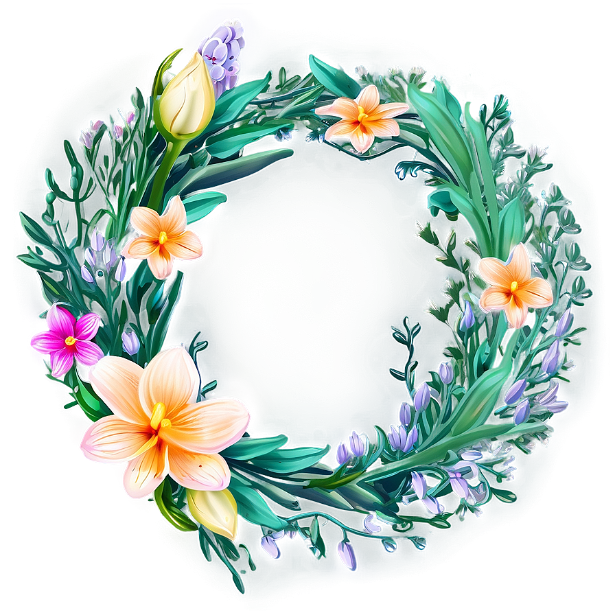 Spring Flower Wreath Png 13