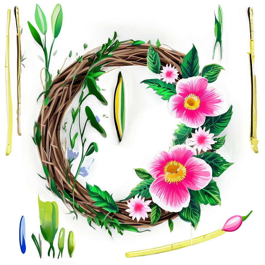 Spring Flower Wreath Png 64