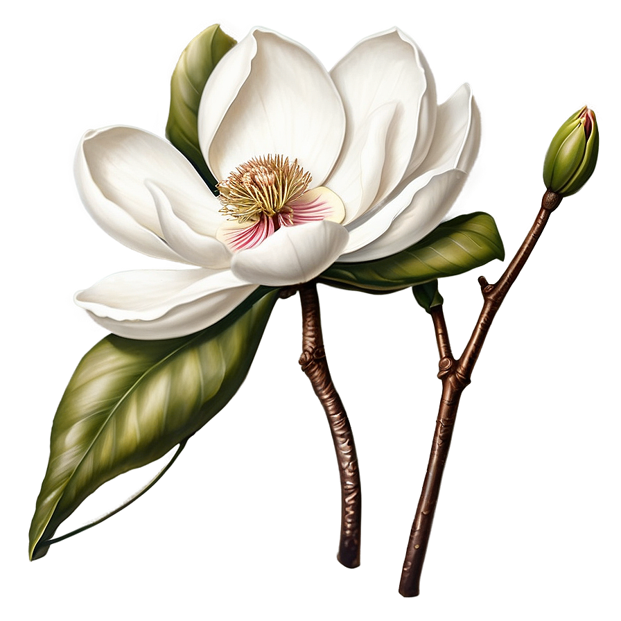 Spring Magnolia Flower Art Png Xqh72