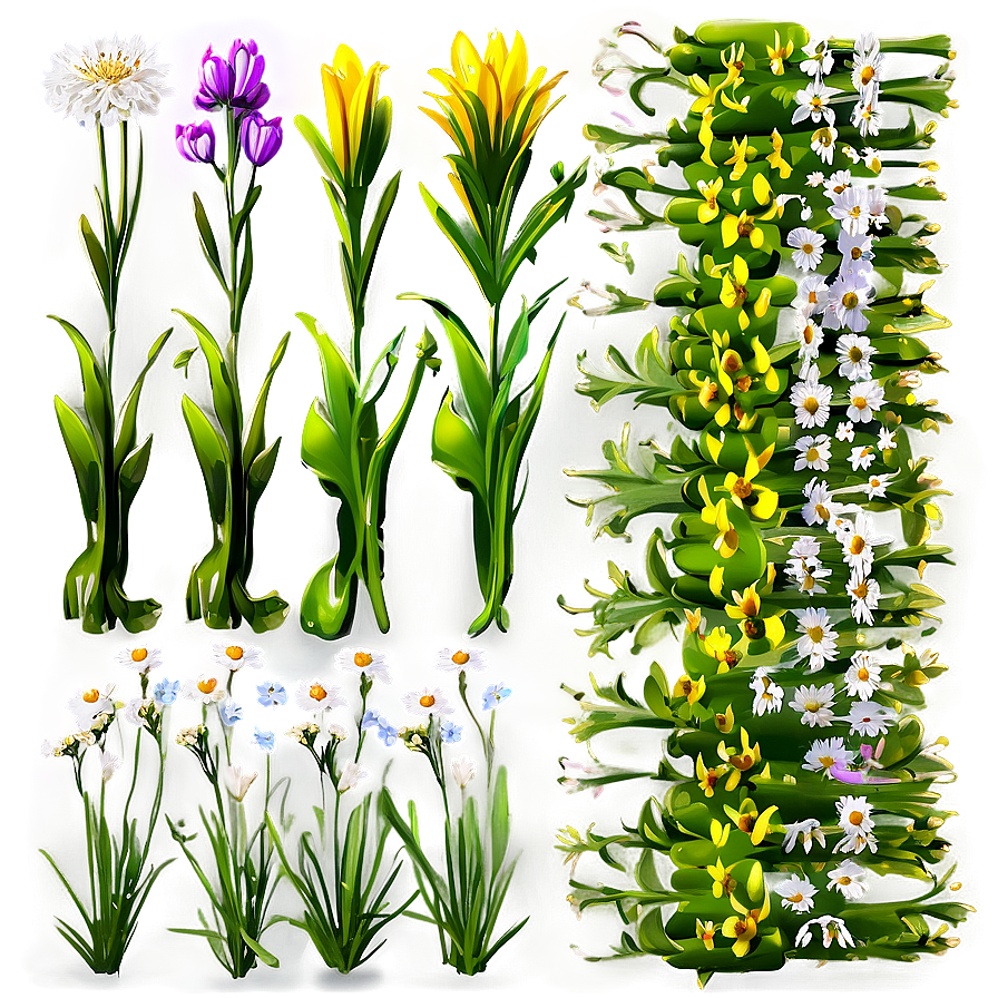 Spring Wildflowers Field Png Rei43