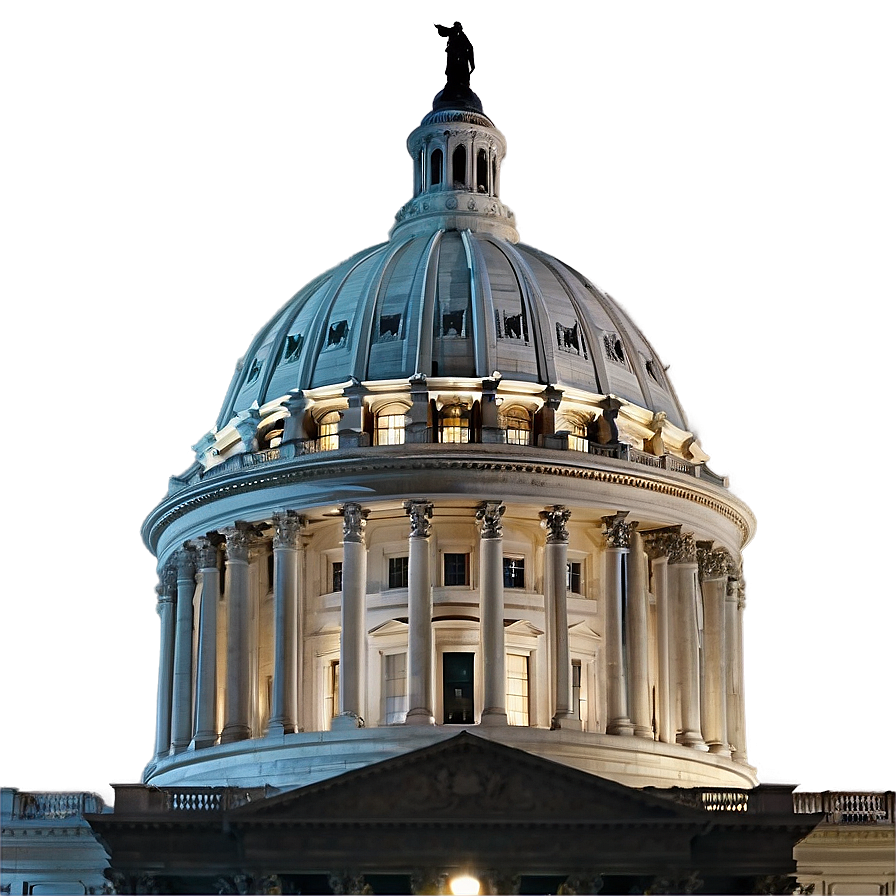 Springfield, Illinois Capitol Night Png 06122024