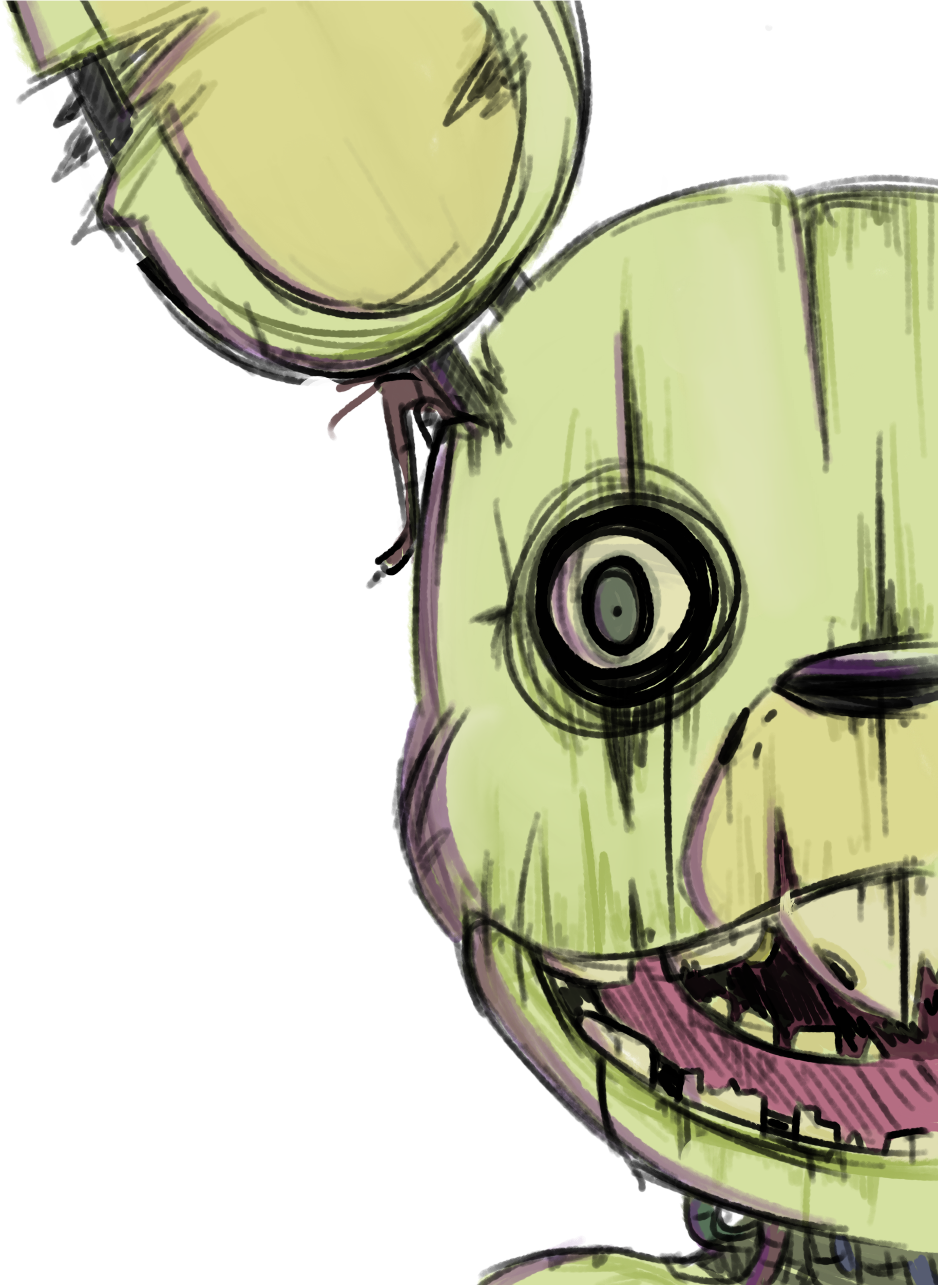 Springtrap Close Up Sketch