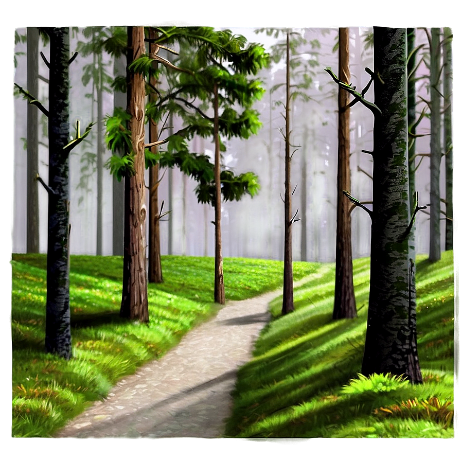 Spruce Tree Pathway Landscape Png Xtb