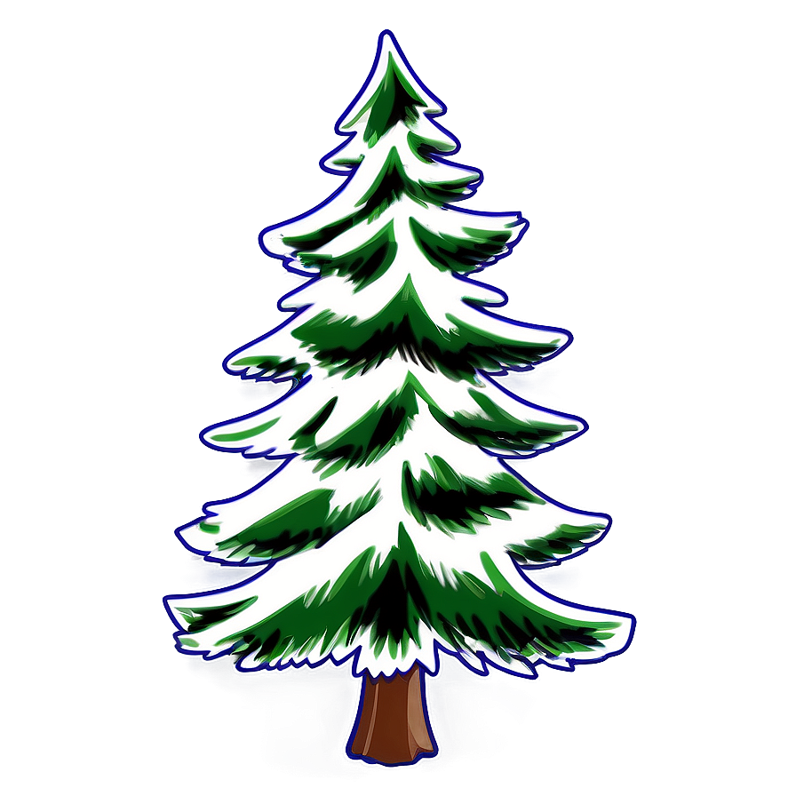 Spruce Tree Vector Outline Png 06132024