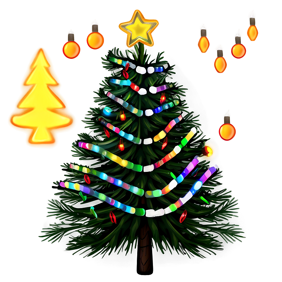 Spruce Tree With Christmas Lights Png 70