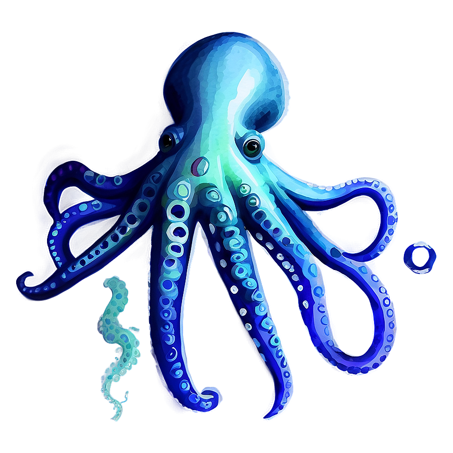 Squid In Watercolor Png 66