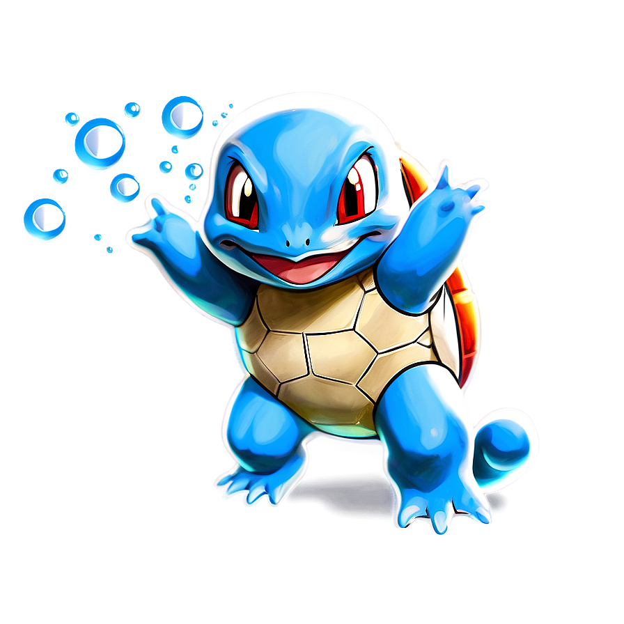 Squirtle Using Bubble Attack Png Vxs