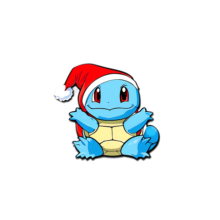 Squirtle With Christmas Hat Png Qmo54