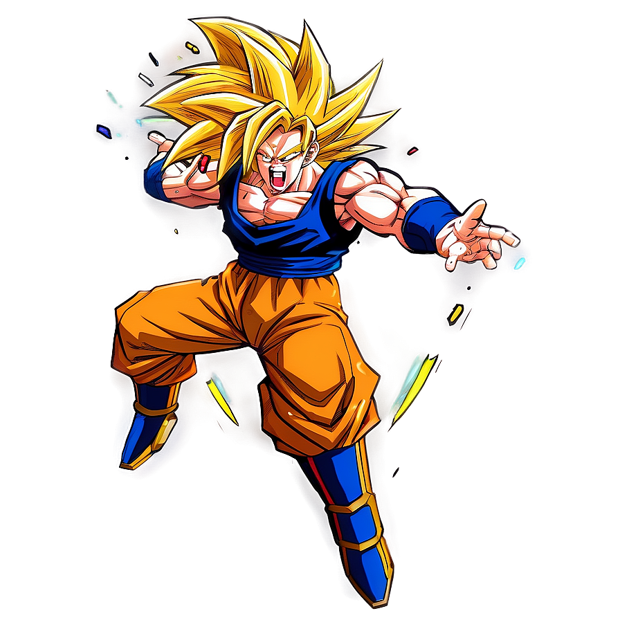 Ssj3 Goku In Action Png Ffw