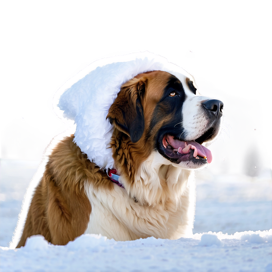 St Bernard Enjoying Snowfall Png Wka30