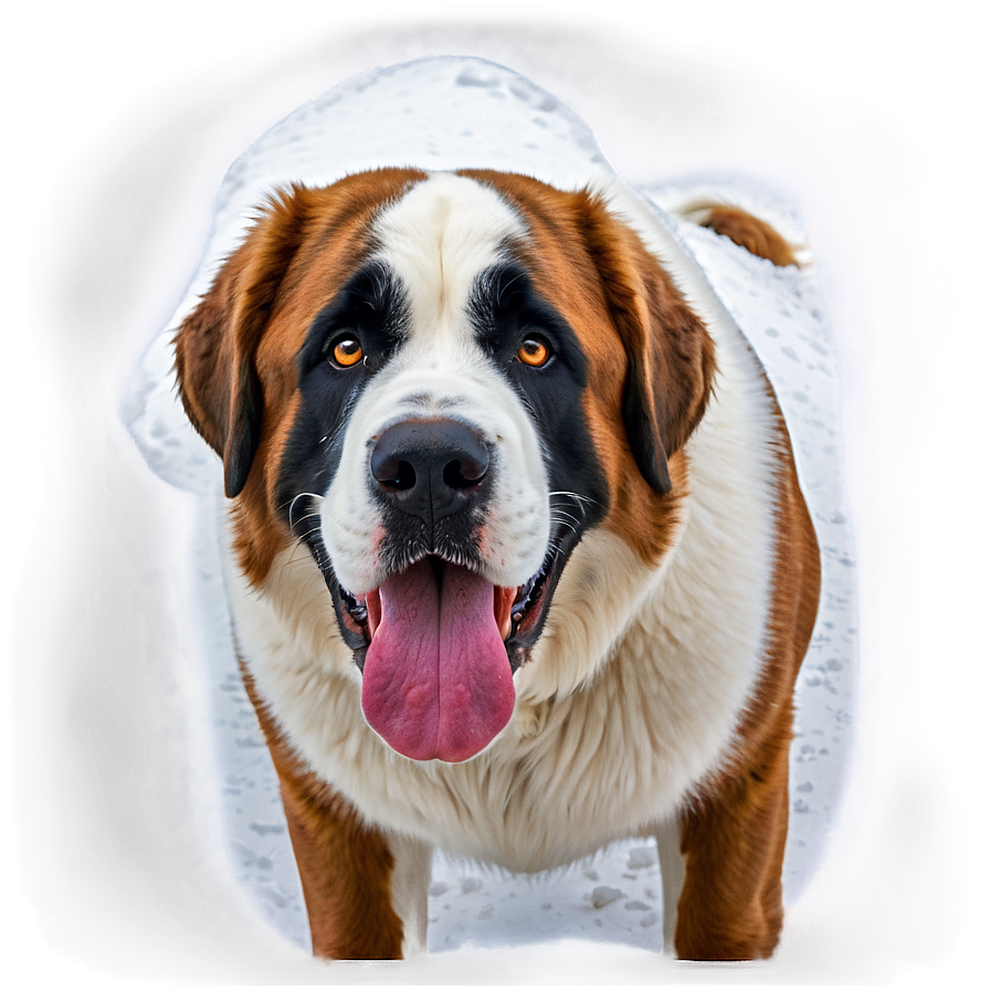 St Bernard In Snow Png Kvc34