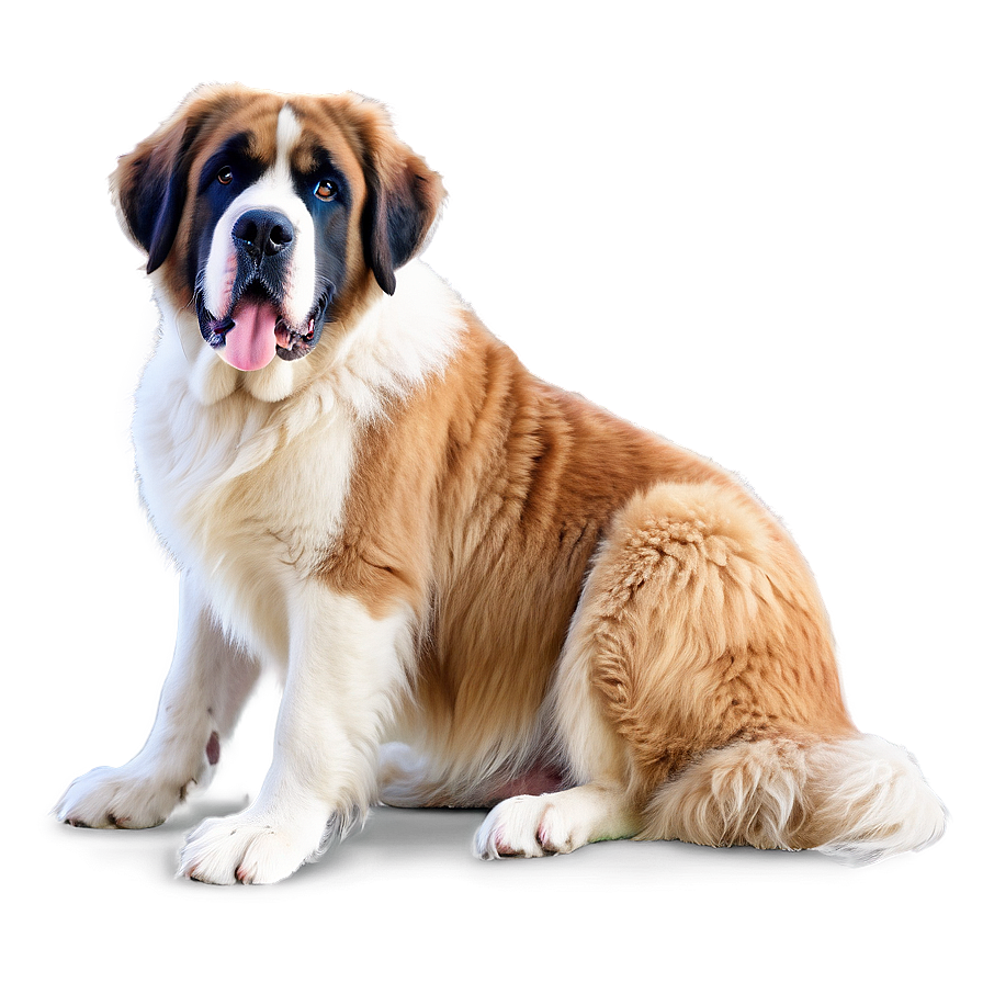 St Bernard With Flowing Fur Png Mts79