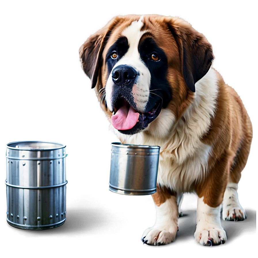 St Bernard With Keg Collar Png 06292024