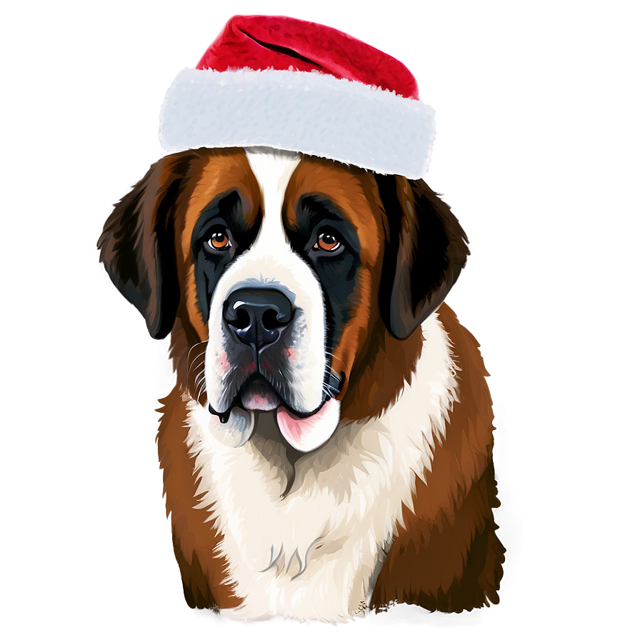 St Bernard With Santa Hat Png 06292024