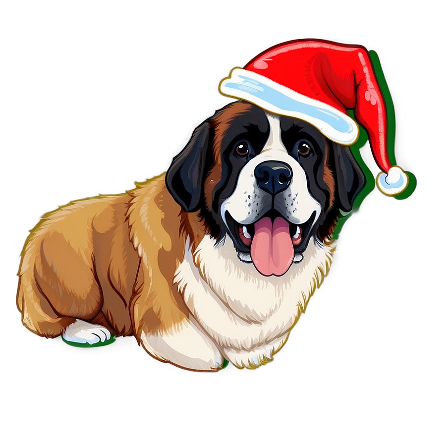 St Bernard With Santa Hat Png 06292024