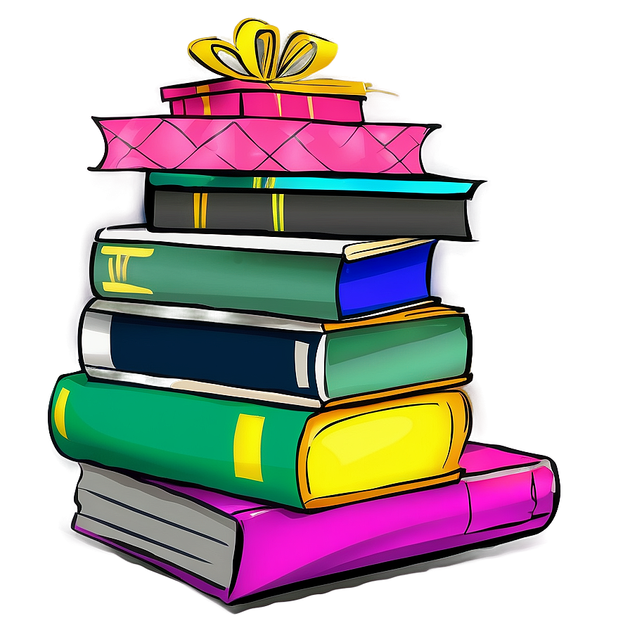 Stack Of Books As Presents Png 1