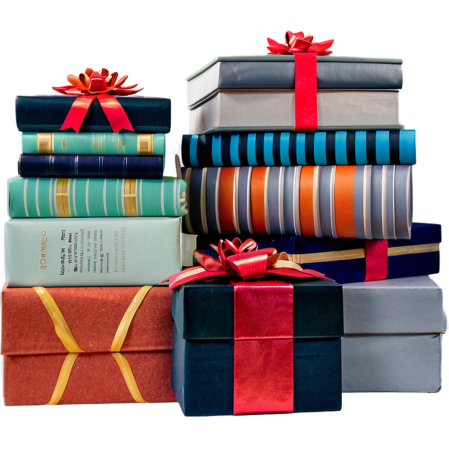 Stack Of Books As Presents Png 21