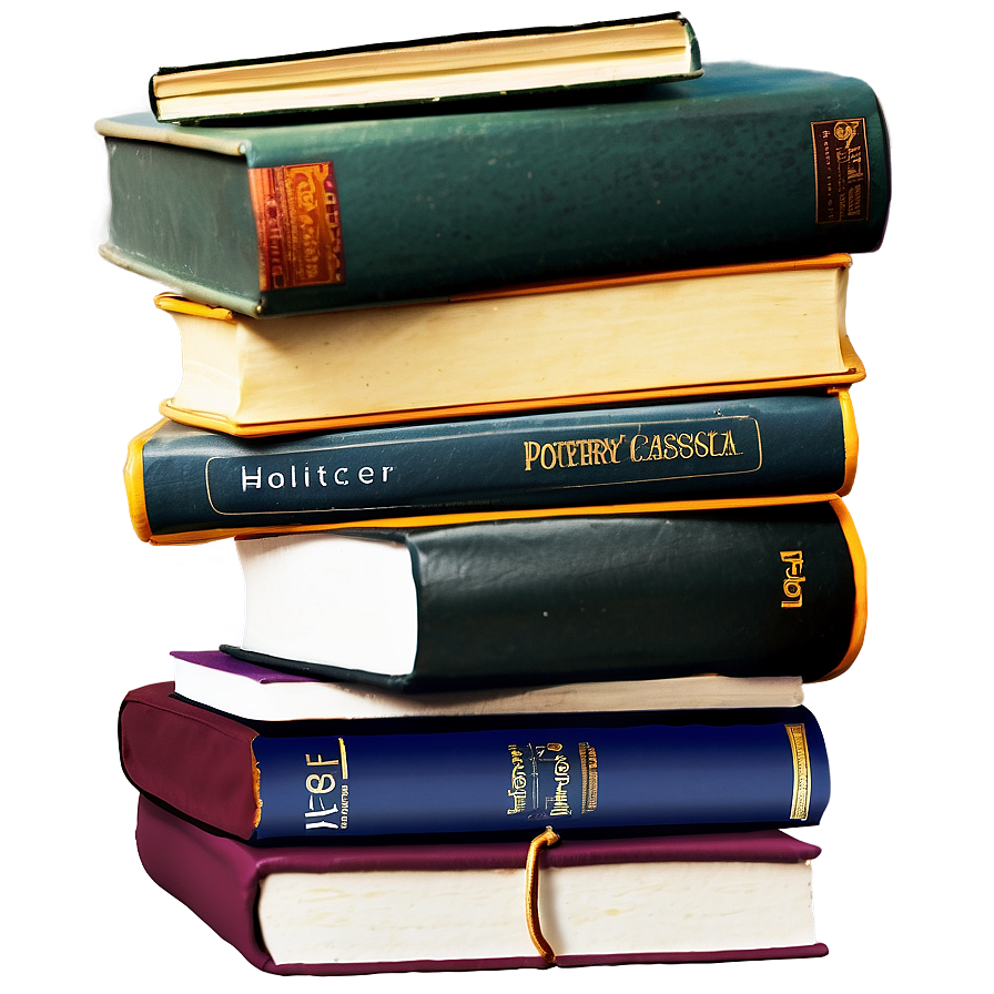 Stack Of Poetry Books Png Kag14