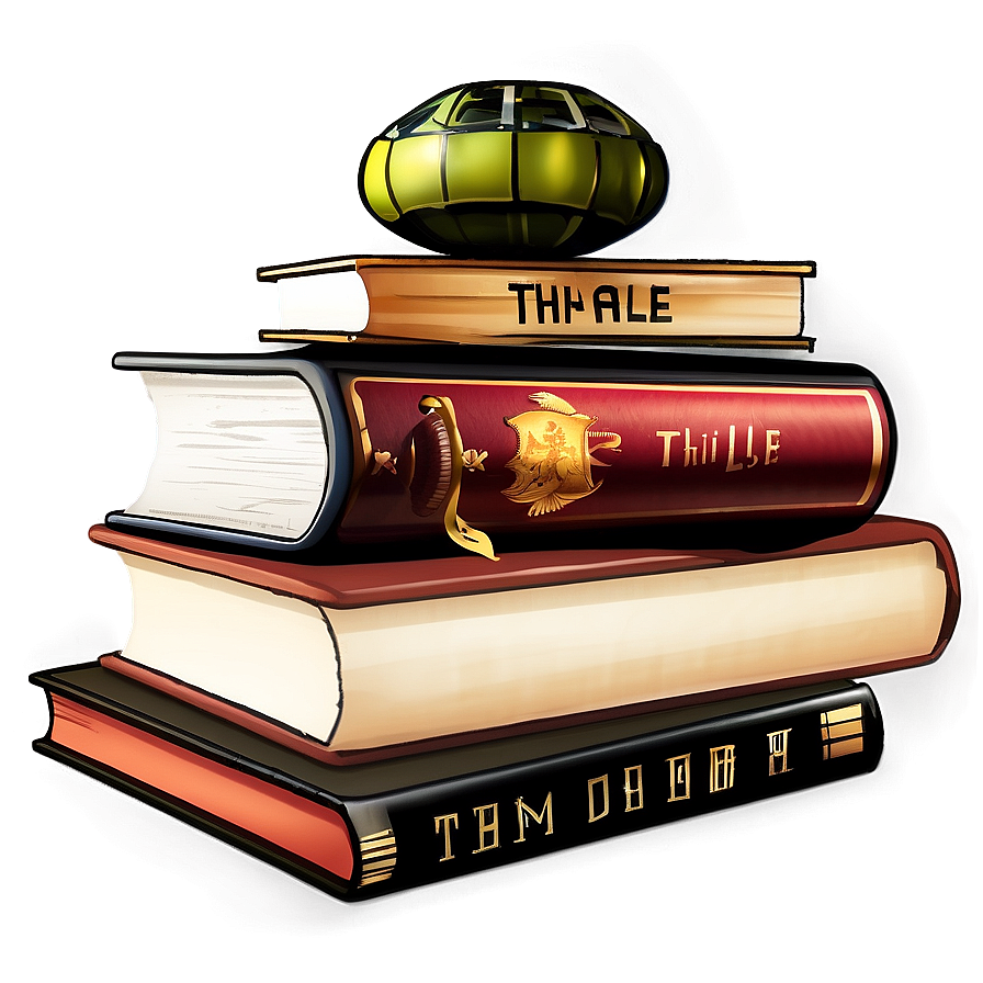 Stack Of Thriller Books Png 05252024