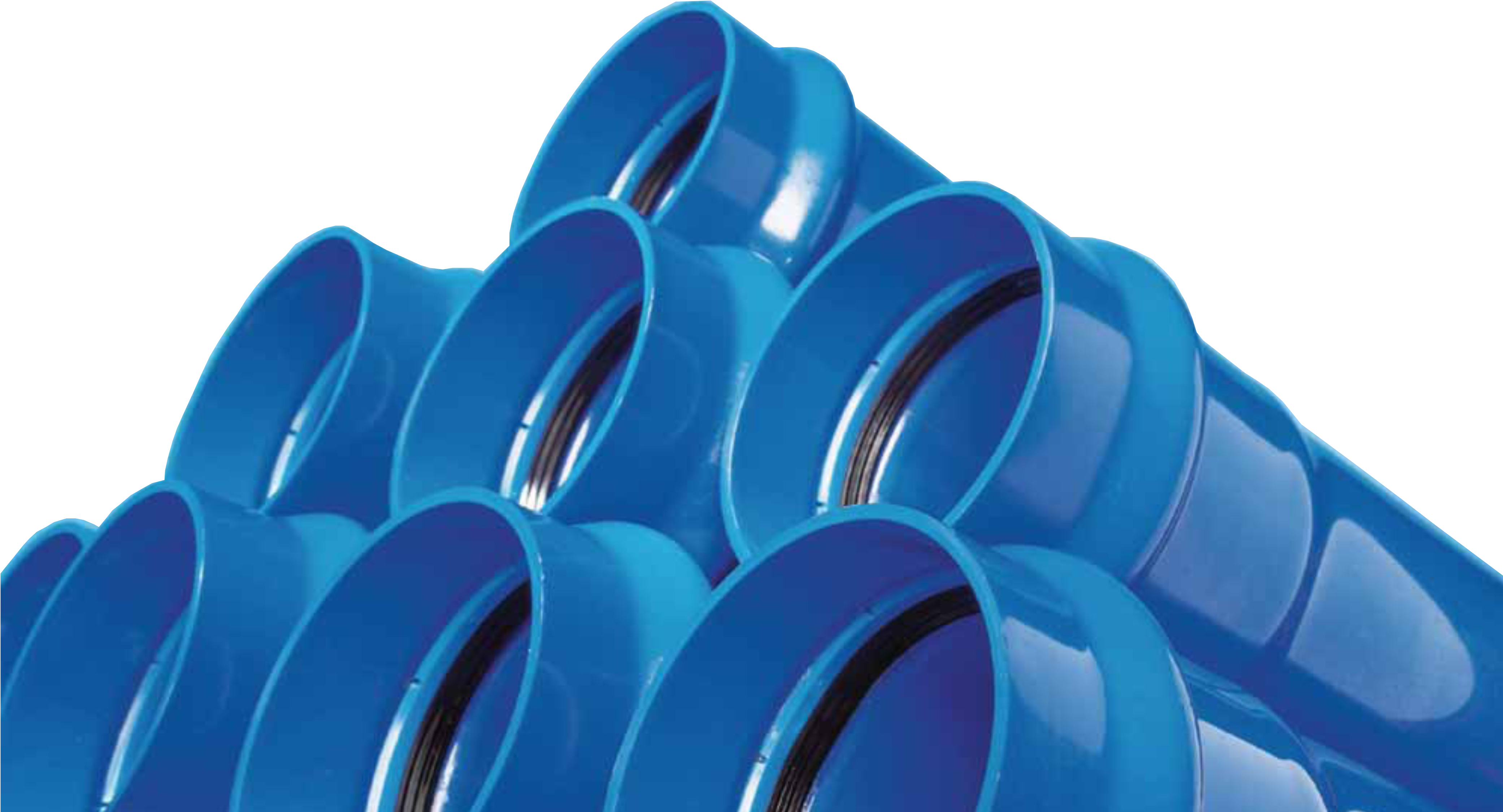 Stacked Blue P V C Pipes