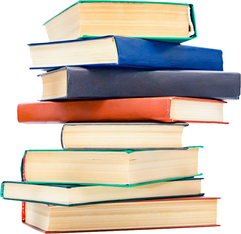 Stacked Books Isolatedon Green Background.png