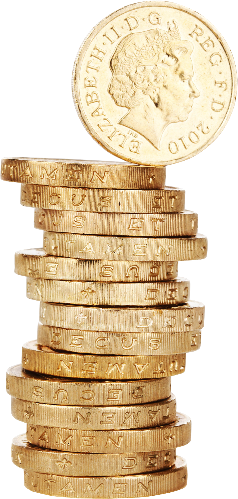 Stacked British Pound Coins