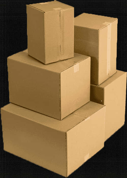 Stacked Cardboard Boxes Dark Background