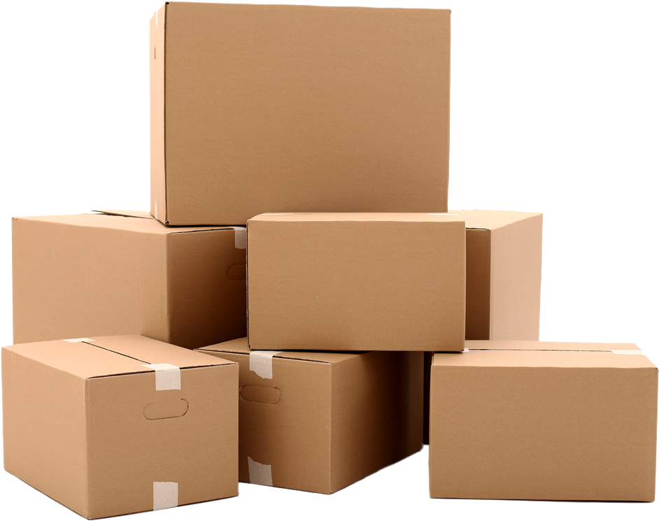 Stacked Cardboard Boxes Transparent Background