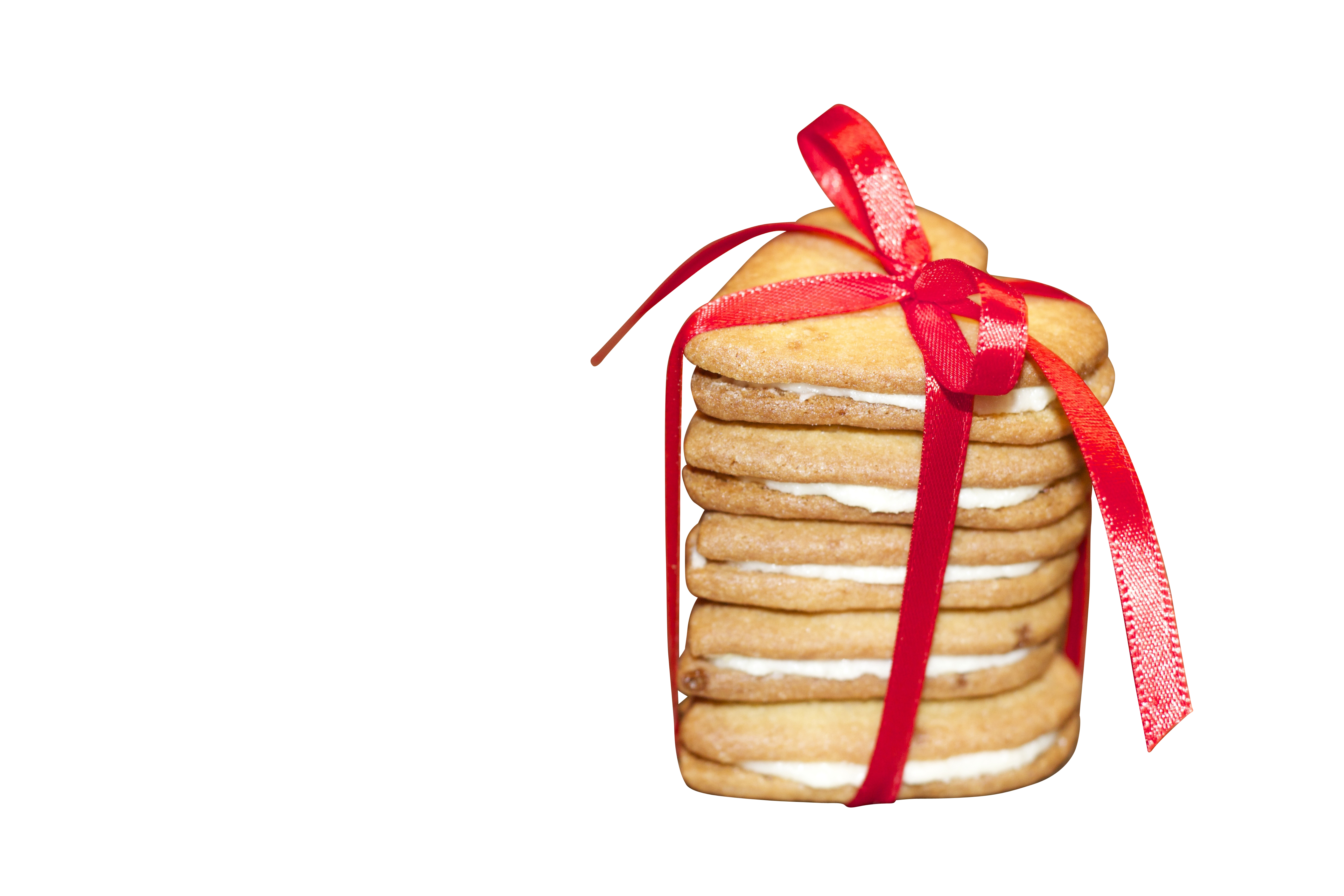 Stacked Cookieswith Red Ribbon