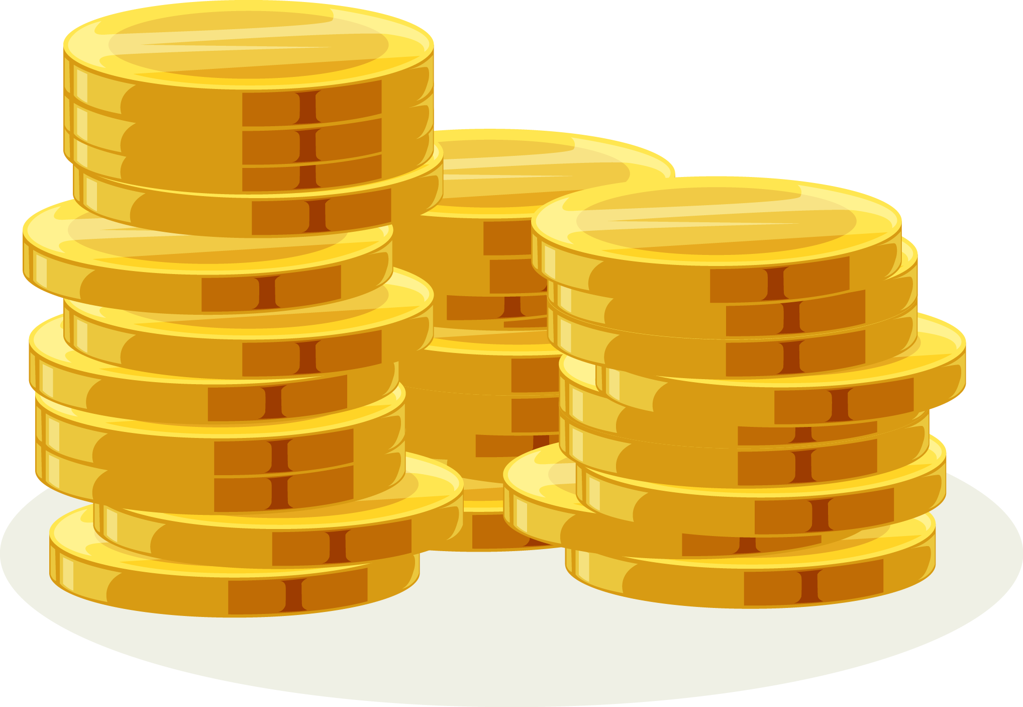 Stacked Gold Coins Vector Illustration