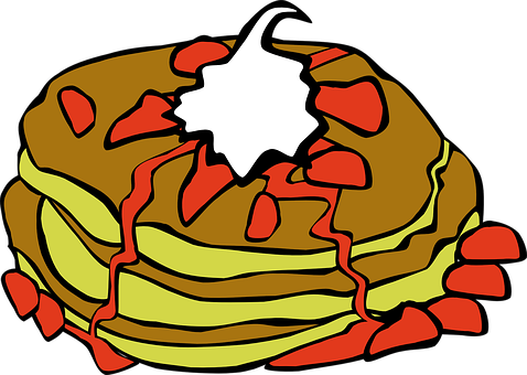 Stacked Pancakes With Syrupand Butter Pat