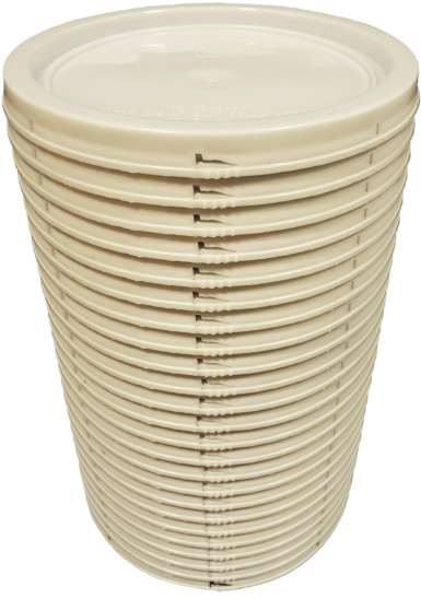 Stacked Plastic Buckets Isolated