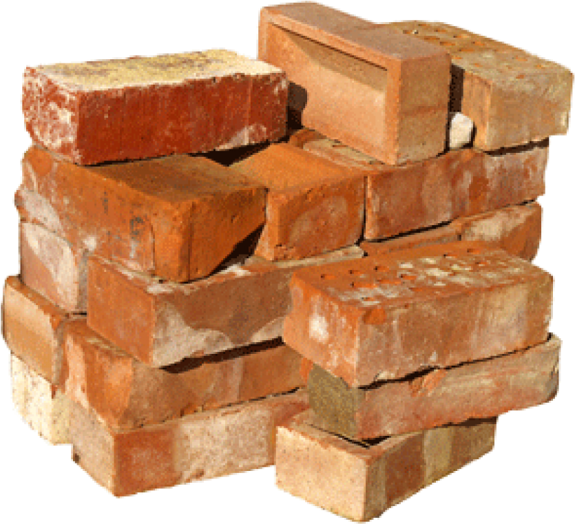 Stacked Red Bricks Construction Materials.png