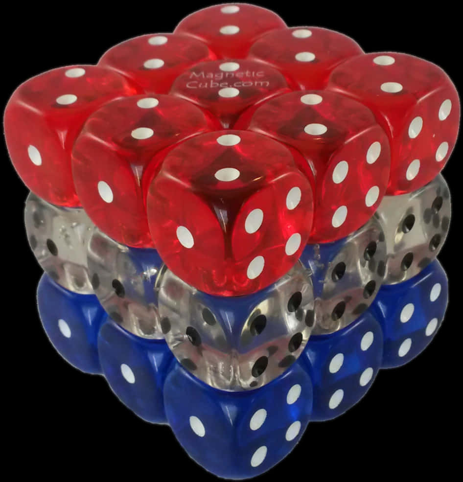 Stacked Transparent Colored Dice