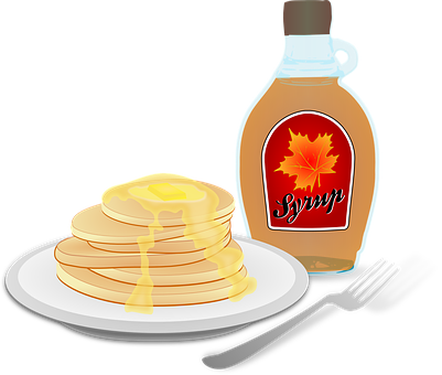 Stackof Pancakeswith Maple Syrupand Utensils