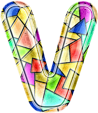 Stained Glass Letter V