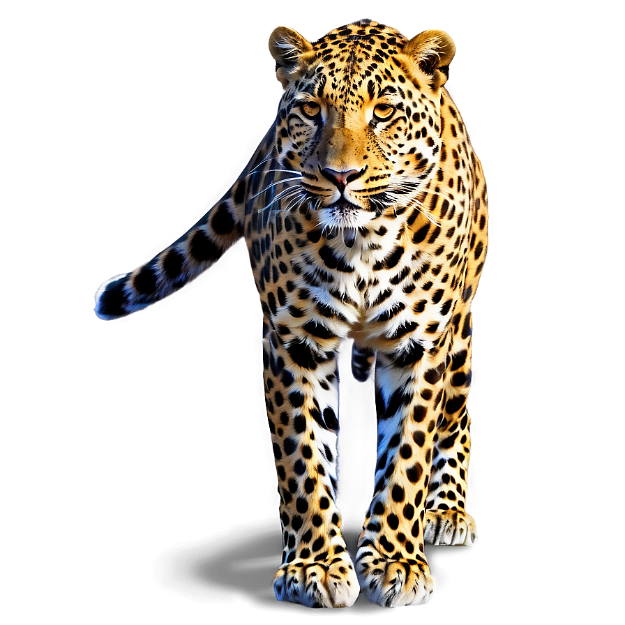 Stalking Leopard Illustration Png Ent50