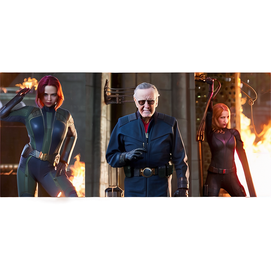 Stan Lee And Black Widow Png Ggg